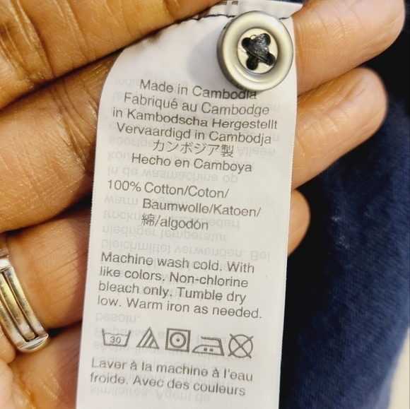 J. Crew Mercantile | Men's Quarter Button Anchor Wheel Navy Shirt (Size XL) - Picture 4 of 13